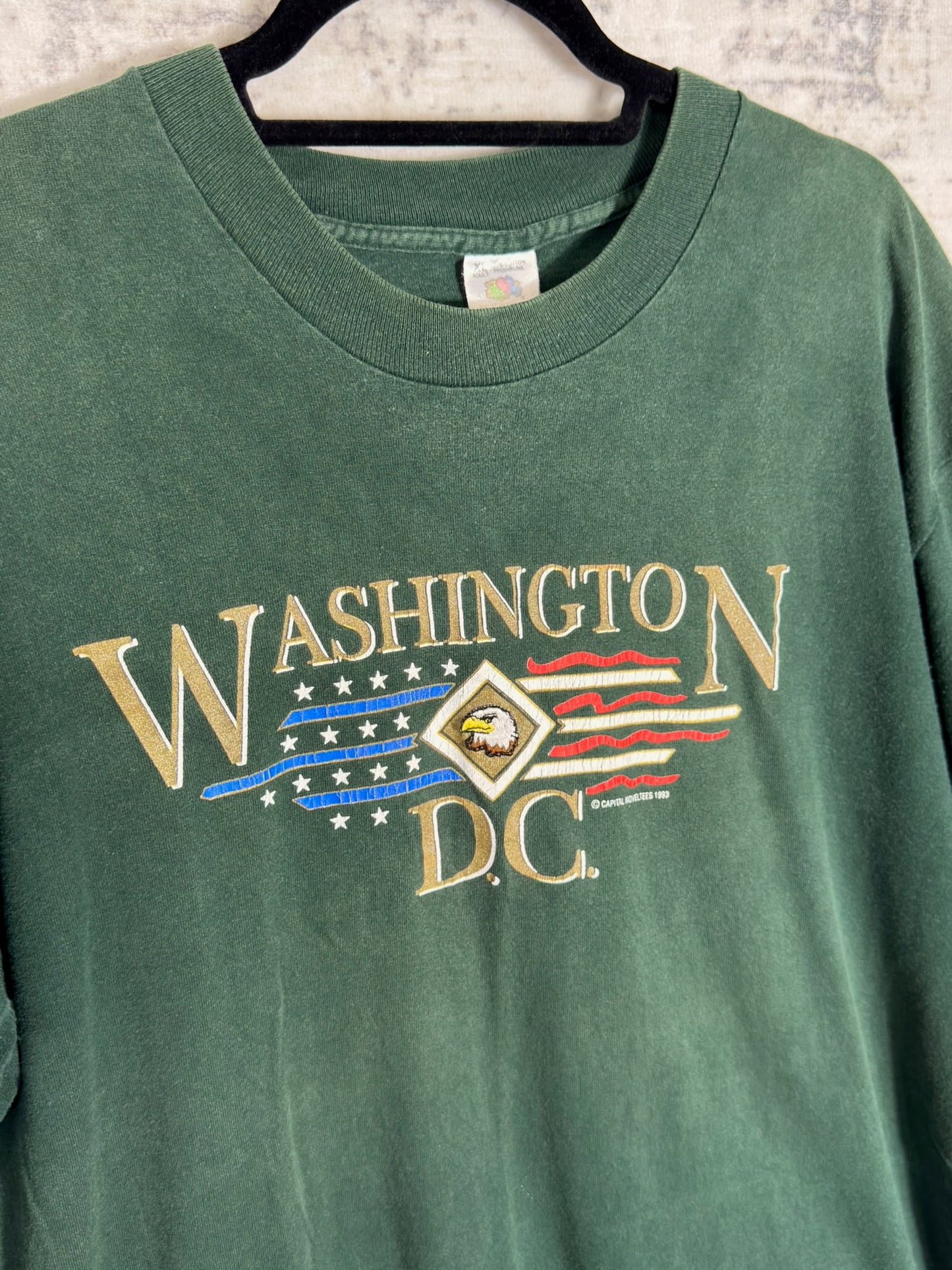 VINTAGE 1993 WASHINGTIN D.C "CAPITAL NOVELTEES" T-SHIRT SZ: XL