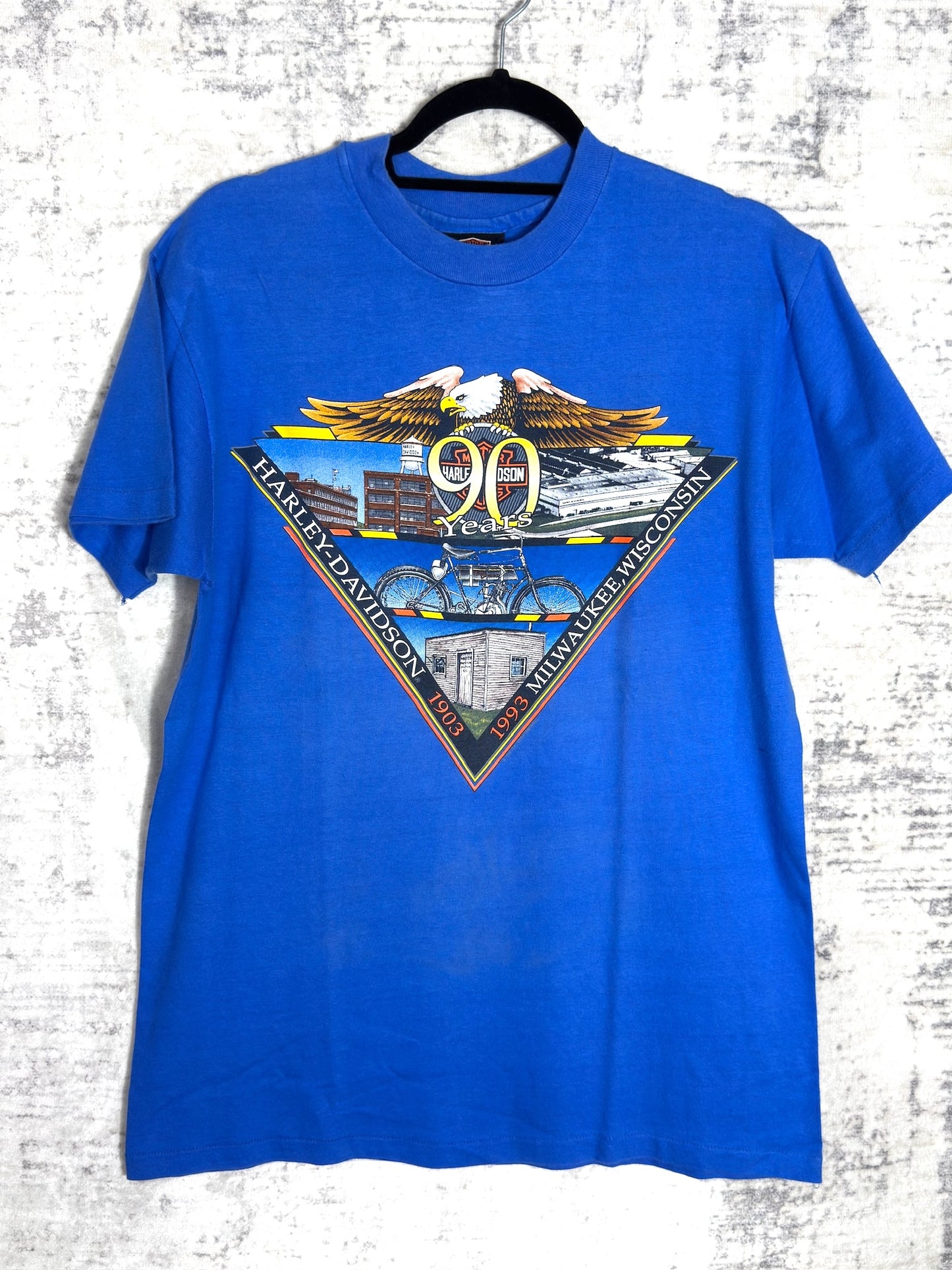 VINTAGE 1993 HARLEY DAVIDSON "90 YEARS" T-SHIRT SZ: L