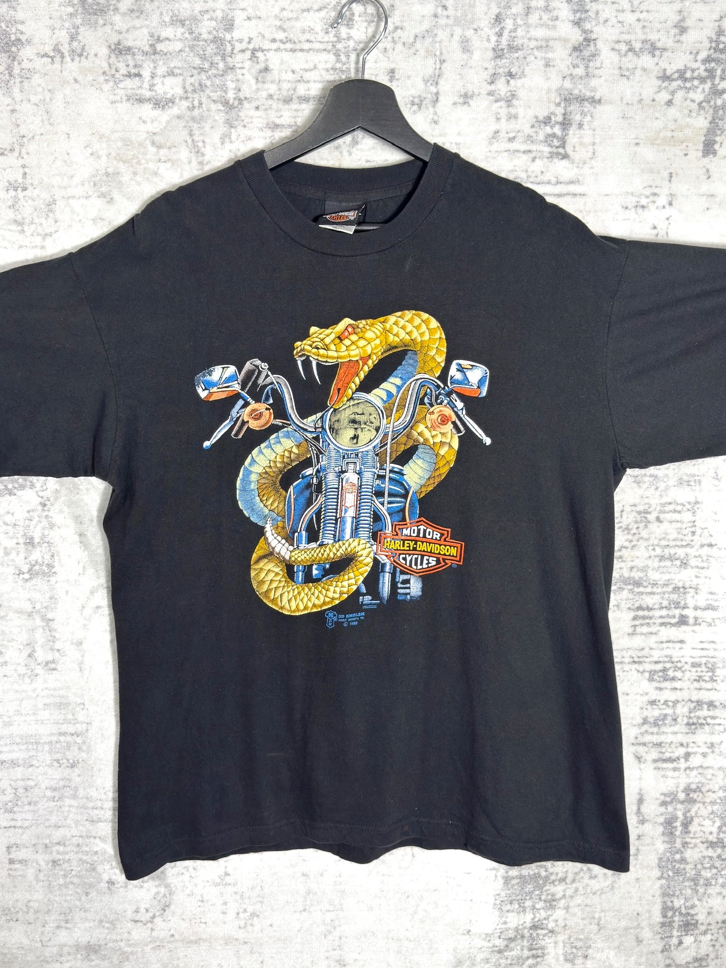 VINTAGE 1989 HARLEY DAVIDSON "RATTLESNAKE" T-SHIRT SZ: L