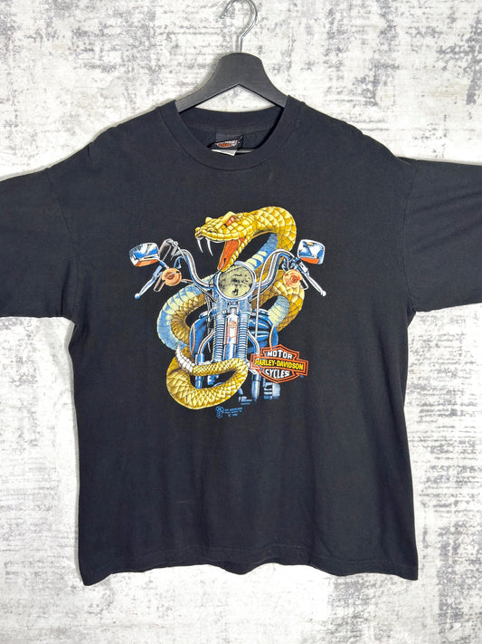 VINTAGE 1989 HARLEY DAVIDSON "RATTLESNAKE" T-SHIRT SZ: L