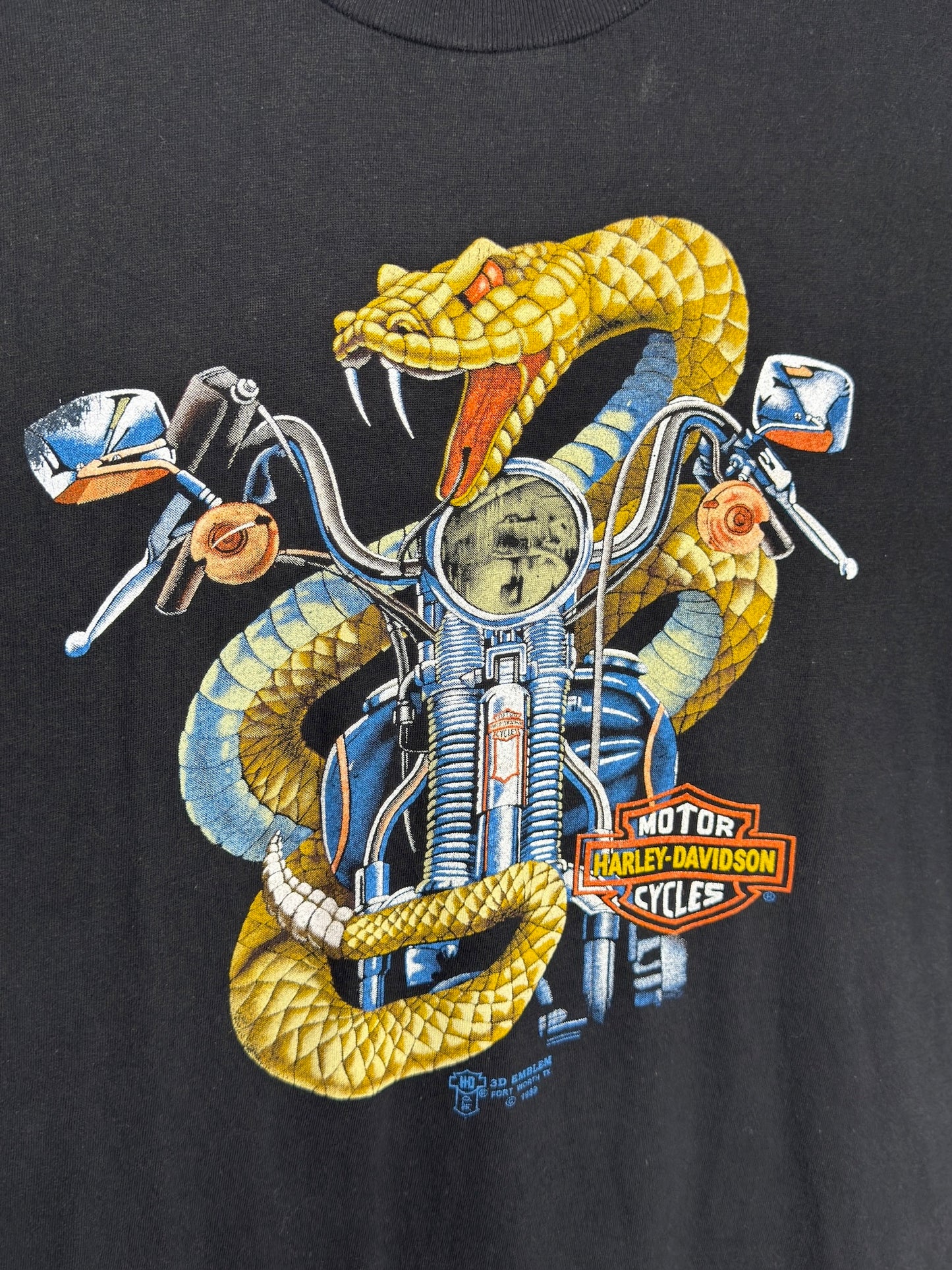 VINTAGE 1989 HARLEY DAVIDSON "RATTLESNAKE" T-SHIRT SZ: L