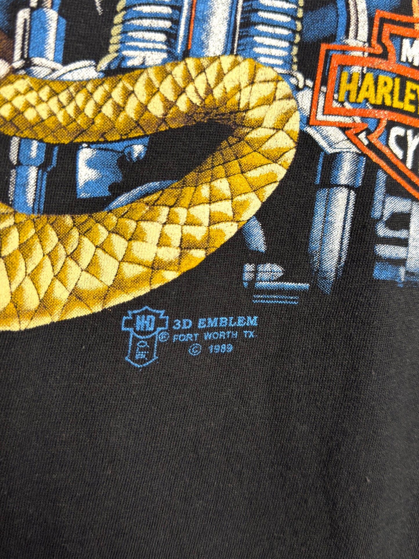 VINTAGE 1989 HARLEY DAVIDSON "RATTLESNAKE" T-SHIRT SZ: L