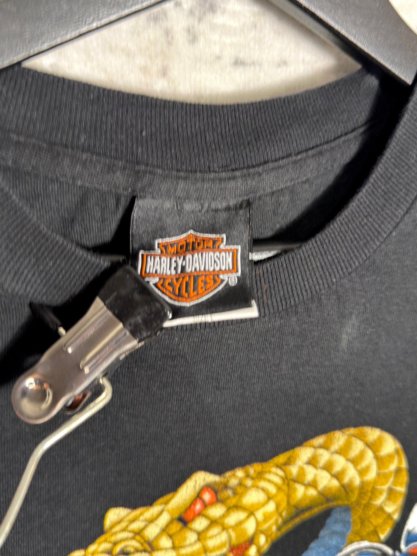 VINTAGE 1989 HARLEY DAVIDSON "RATTLESNAKE" T-SHIRT SZ: L