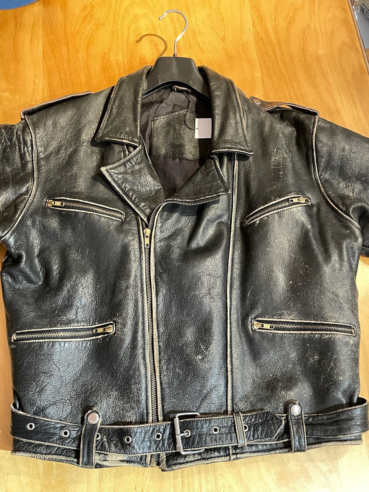 VINTAGE PAN ERA MOTORCYCLE BIKER LEATHER JACKET  SZ: XL