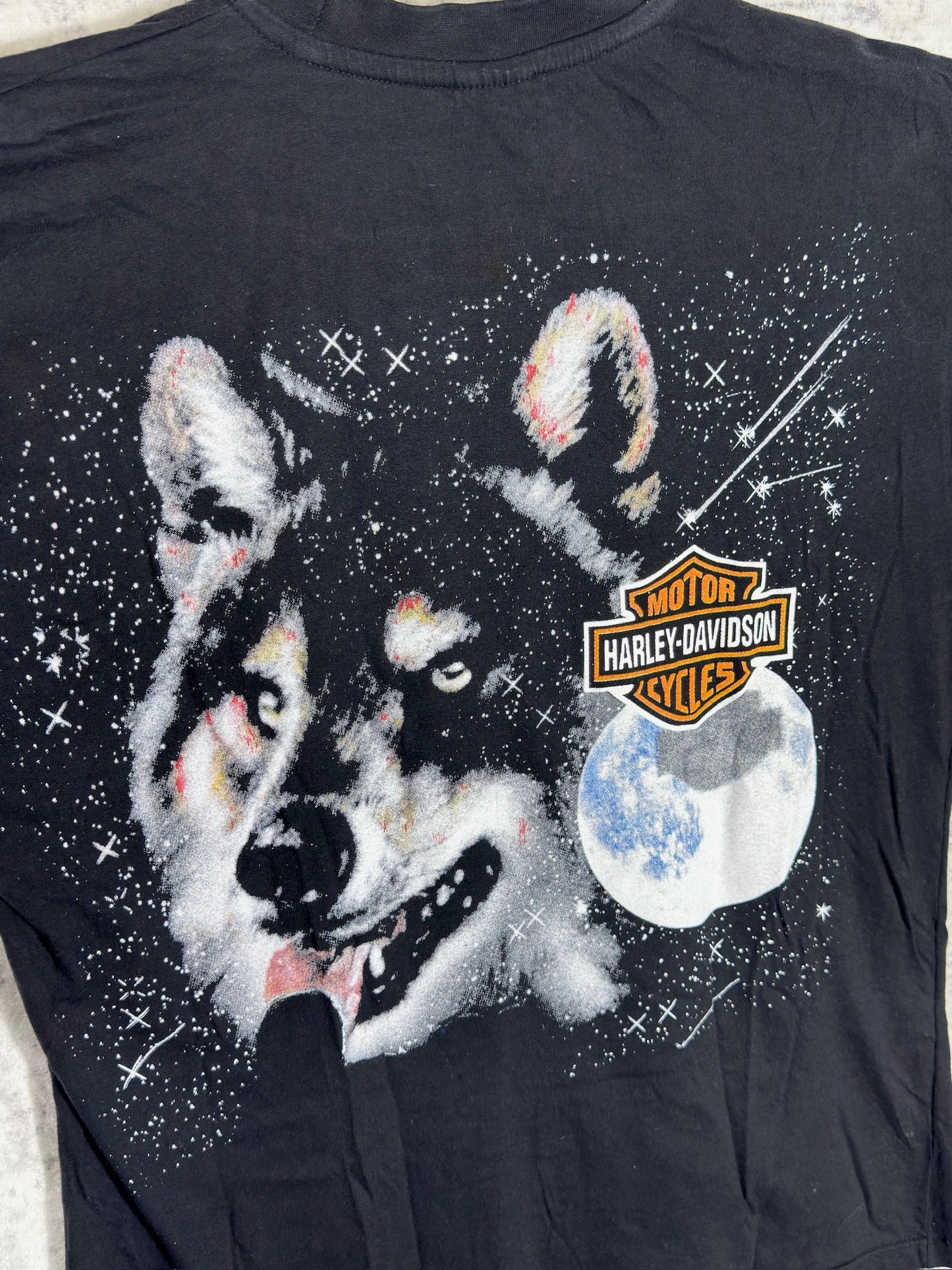 VINTAGE HARLEY DAVIDSON "COSMIC WOLF" T-SHIRT SZ: L