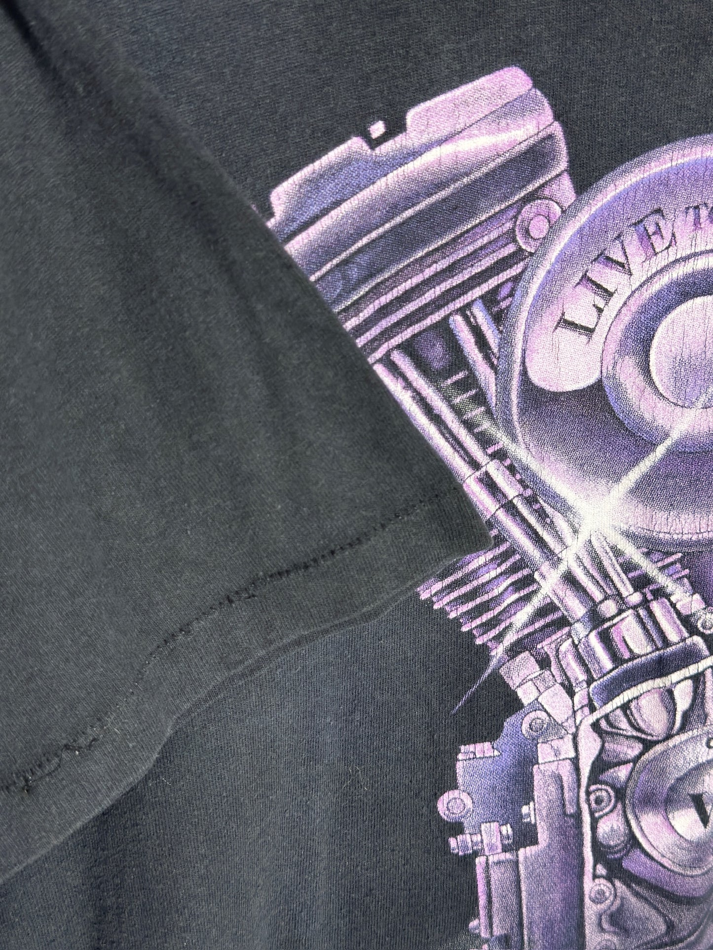 VINTAGE 1993 3D EMBLEM "LIVE TO RIDE" T-SHIRT SZ: L