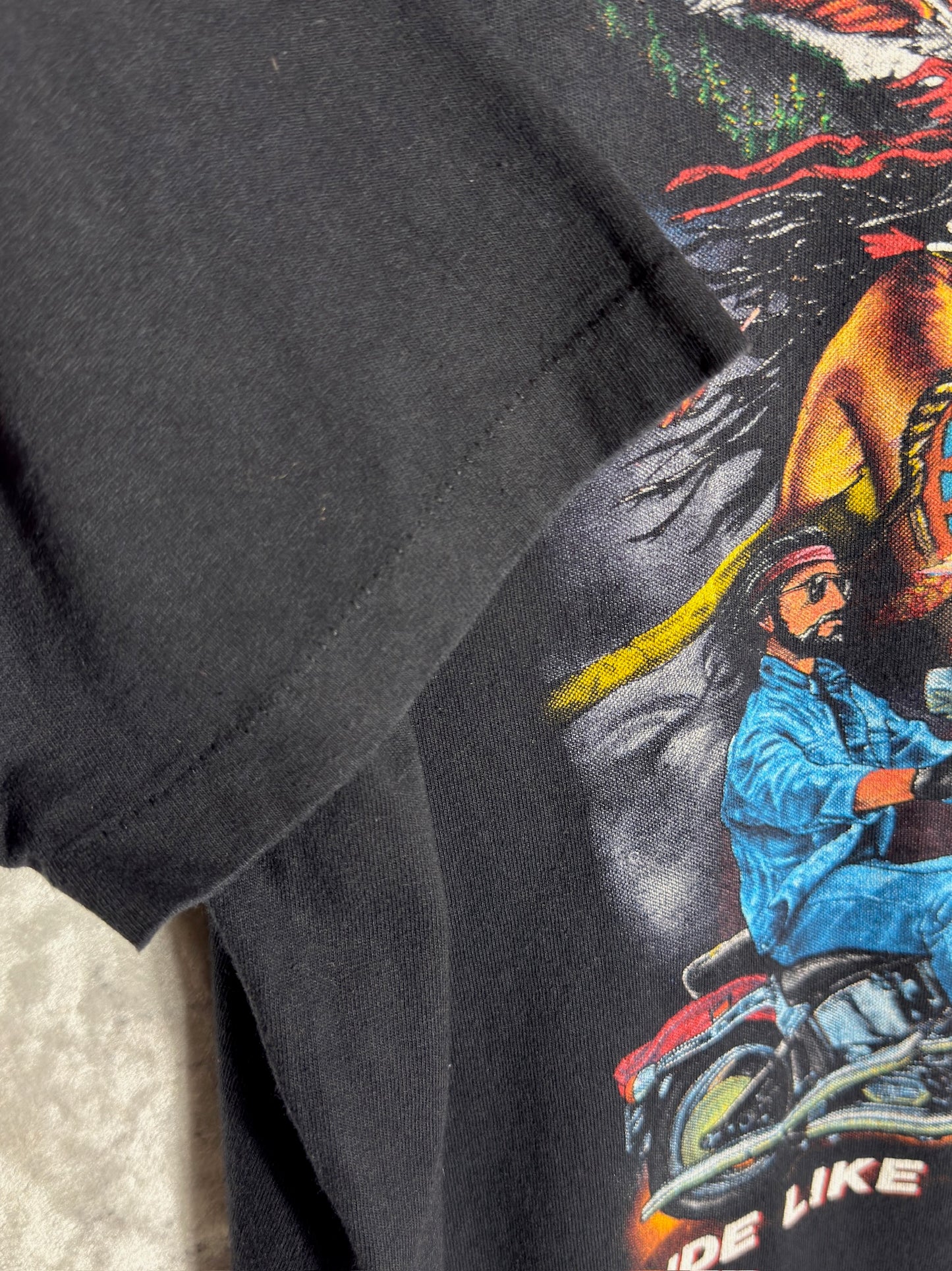 VINTAGE 1991 HARLEY DAVIDSON "RIDE LIKE THE WIND" T-SHIRT SZ: L