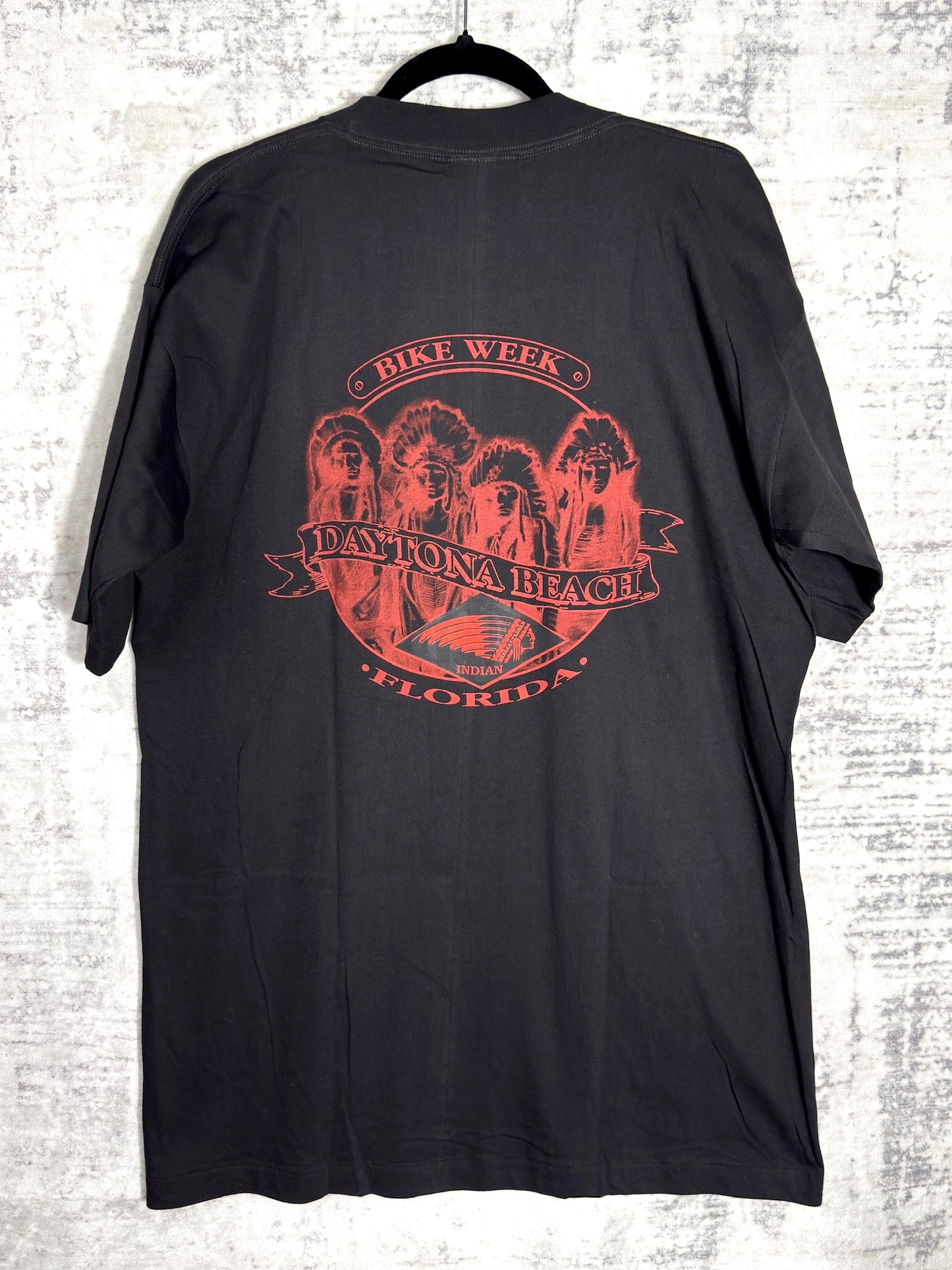 "NWOT" VINTAGE 1992 INDIAN MOTOCYCLE "THE INDIAN IS BACK" T-SHIRT SZ: XL