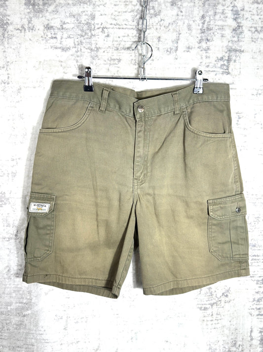 VINTAGE CAMEL SHOP "TRAVEL LINE" CARGO SHORTS  SZ: 34