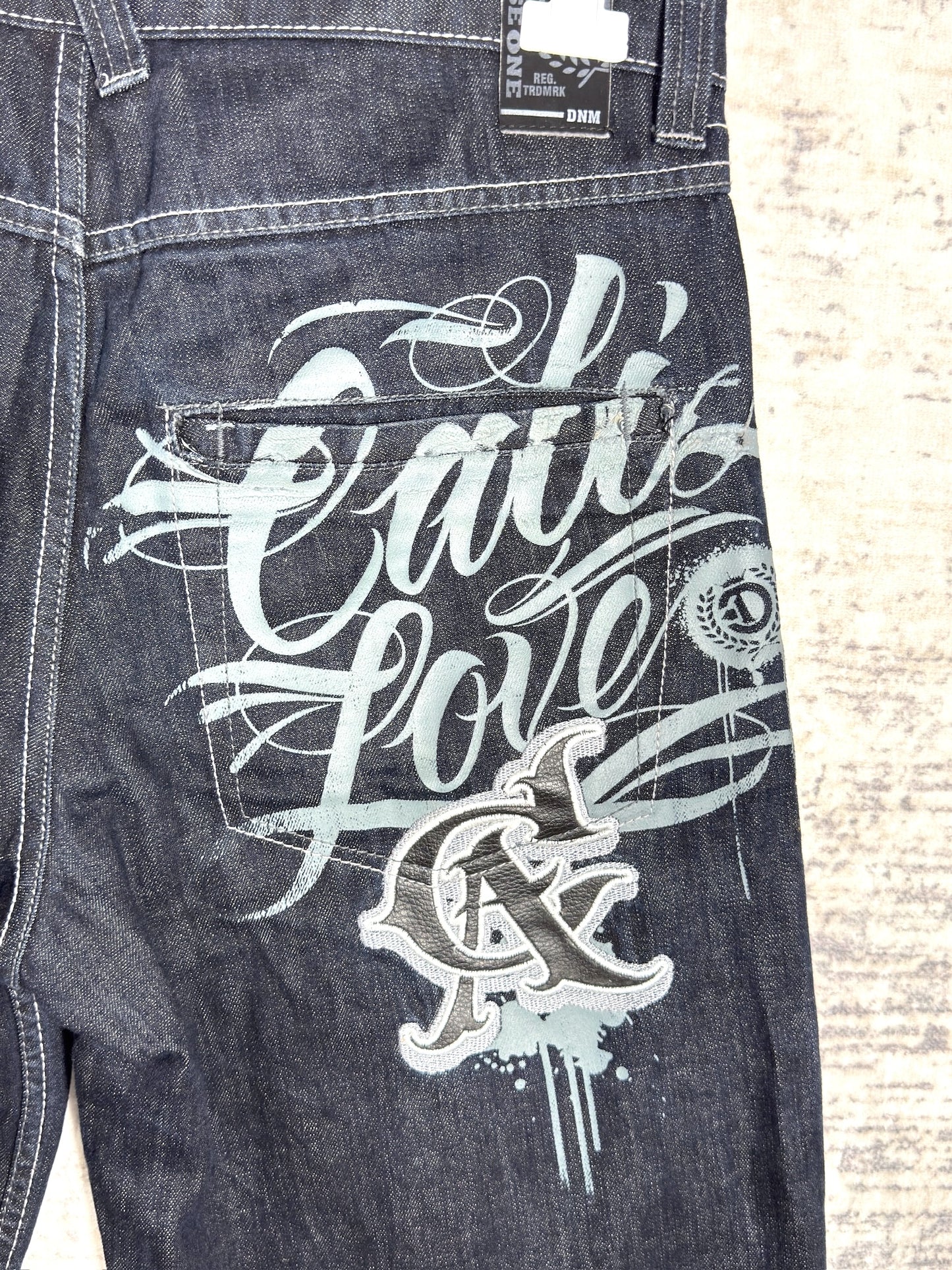 Y2K DYSE ONE BAGGY DENIM STREETWEAR SHORTS Sz: 32