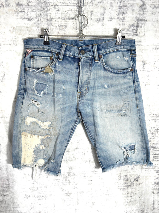 RALPH LAUREN DENIM & SUPPLY DISTRESSED DENIM SHORTS  SZ: 30