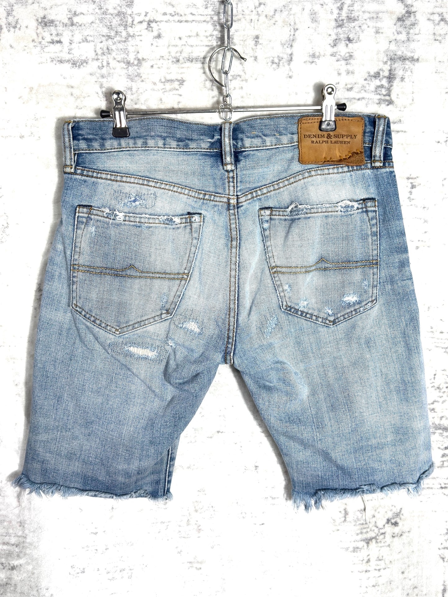 RALPH LAUREN DENIM & SUPPLY DISTRESSED DENIM SHORTS  SZ: 30