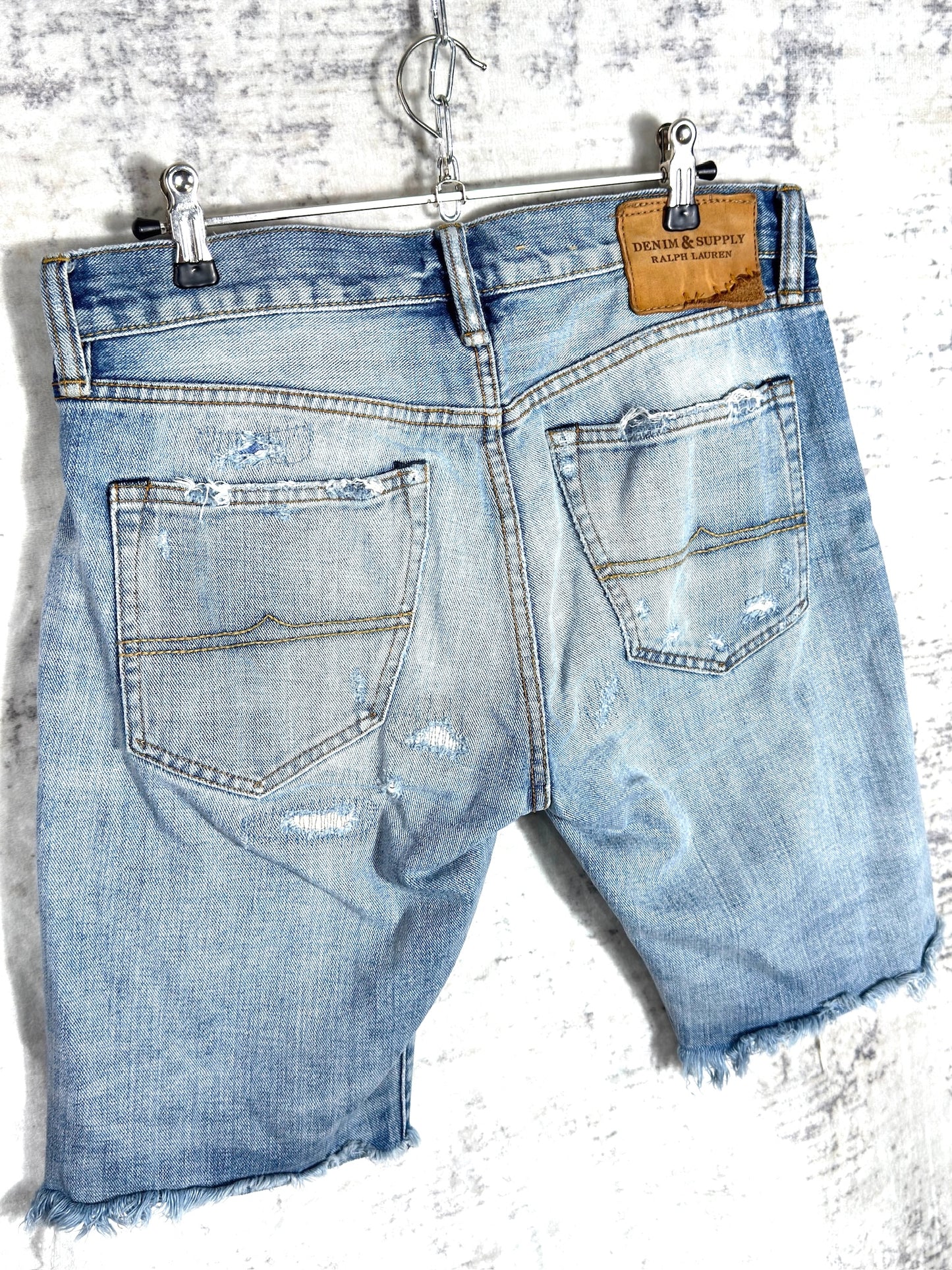 RALPH LAUREN DENIM & SUPPLY DISTRESSED DENIM SHORTS  SZ: 30