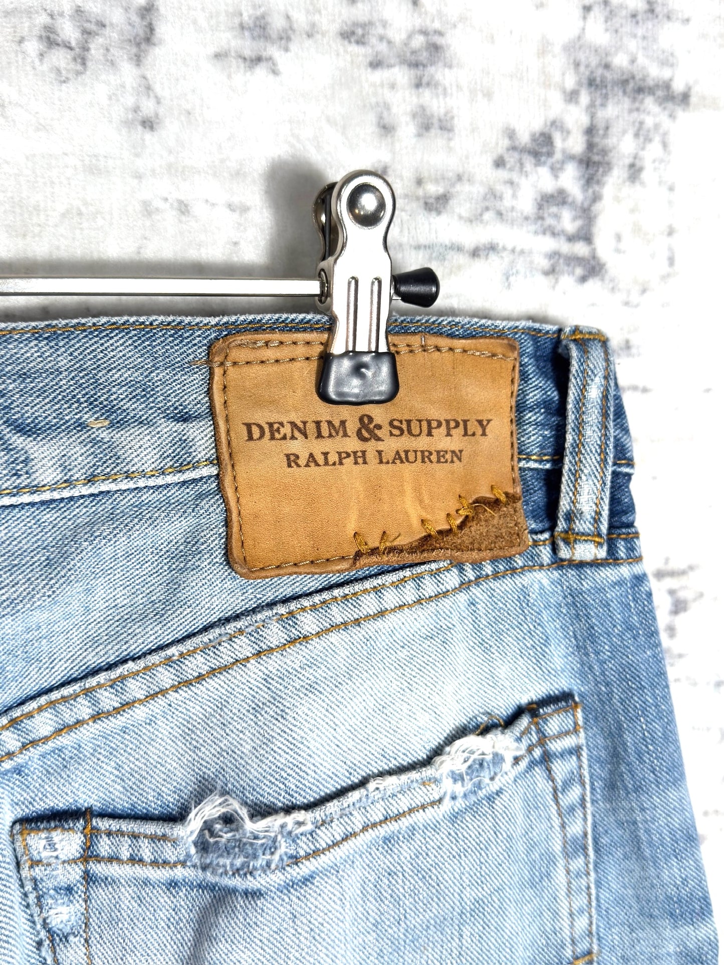 RALPH LAUREN DENIM & SUPPLY DISTRESSED DENIM SHORTS  SZ: 30