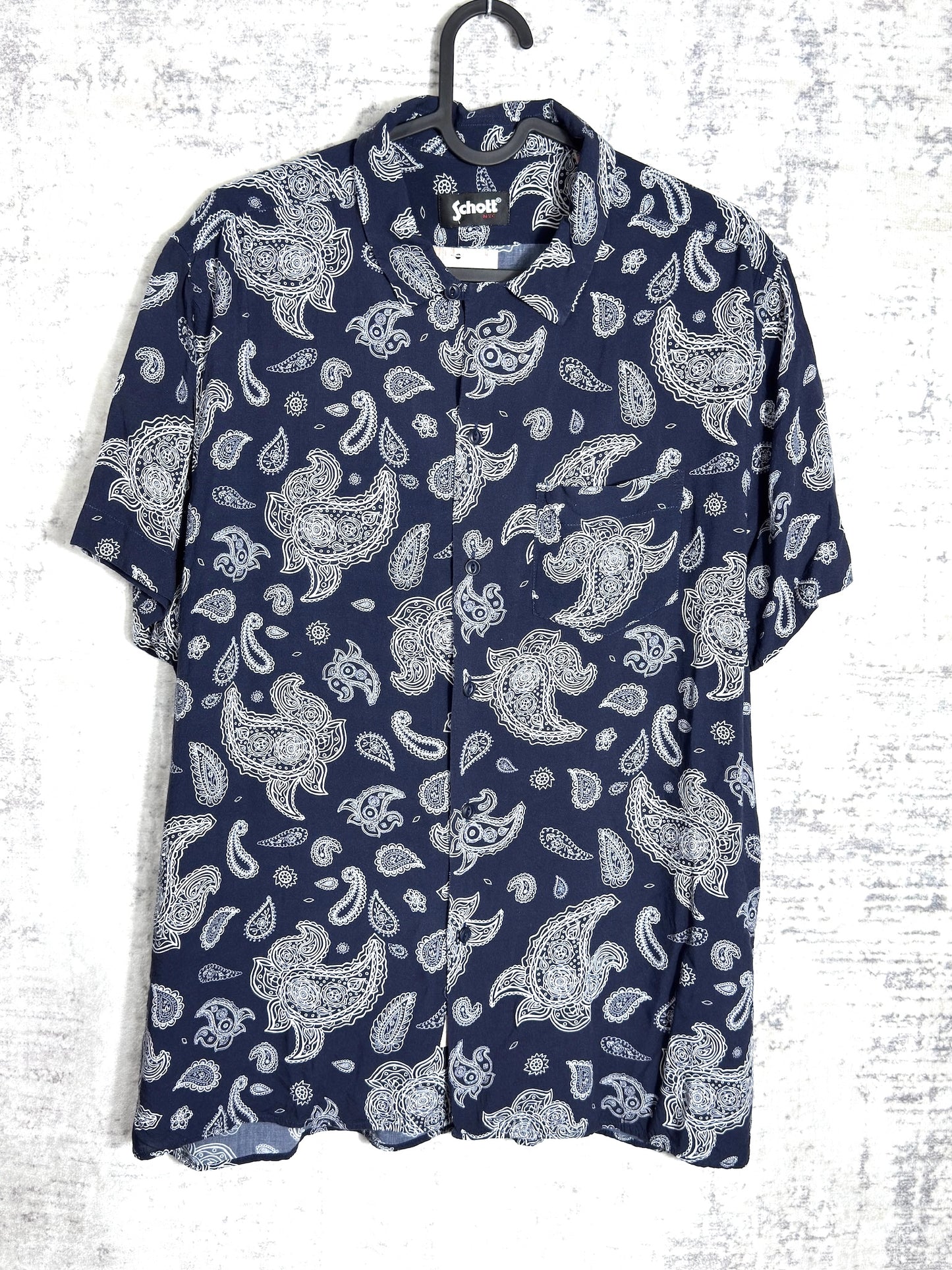 SCHOTT N.Y.C "PAISLEY" SHORT SLEEVES SHIRT SZ:M