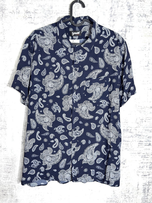 SCHOTT N.Y.C "PAISLEY" SHORT SLEEVES SHIRT SZ:M
