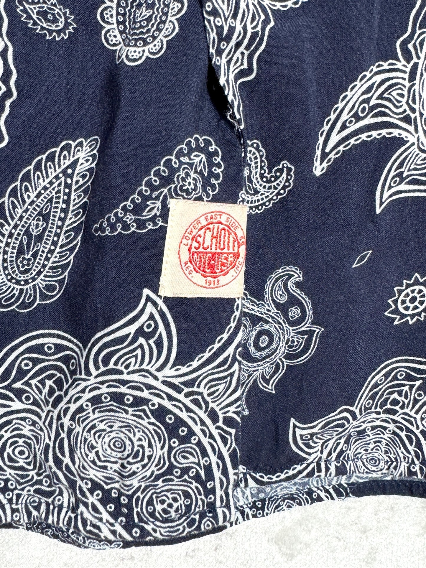 SCHOTT N.Y.C "PAISLEY" SHORT SLEEVES SHIRT SZ:M