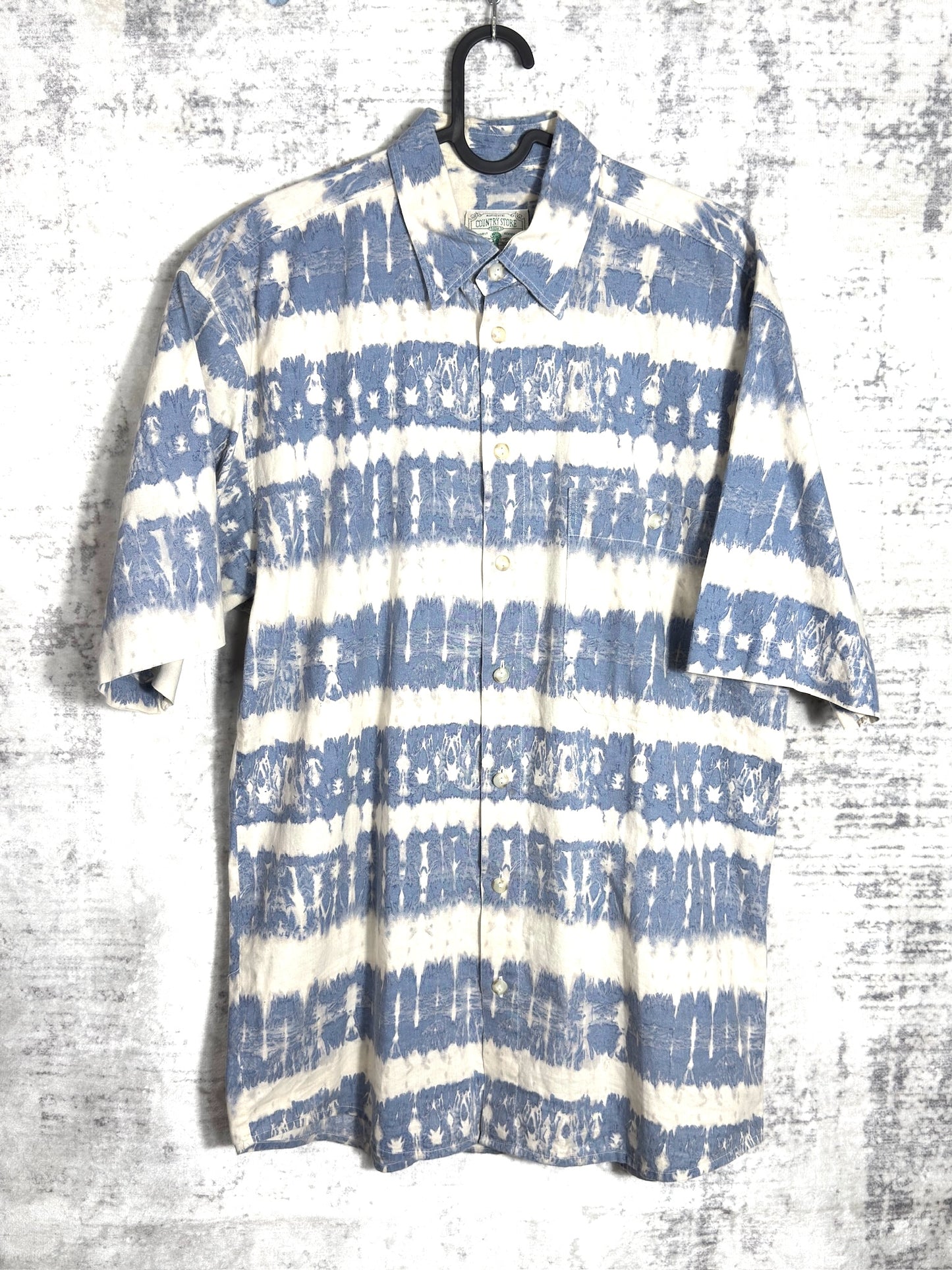 VINTAGE 90s COUNTRY STORE "TIE DYE" SHORT SLEEVES SHIRT SZ: M