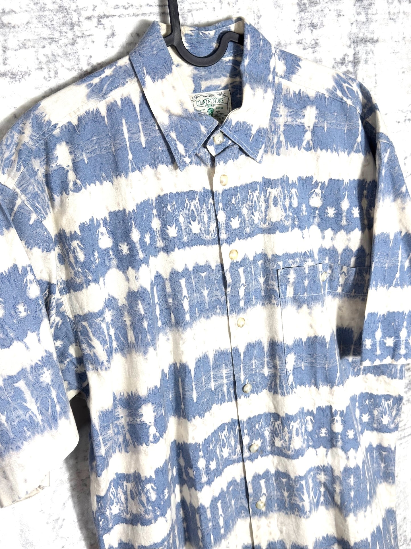 VINTAGE 90s COUNTRY STORE "TIE DYE" SHORT SLEEVES SHIRT SZ: M