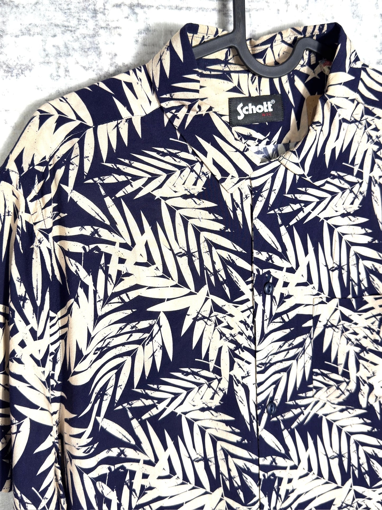 SCHOTT N.Y.C "FLORAL" SHORT SLEEVES SHIRT SZ: S
