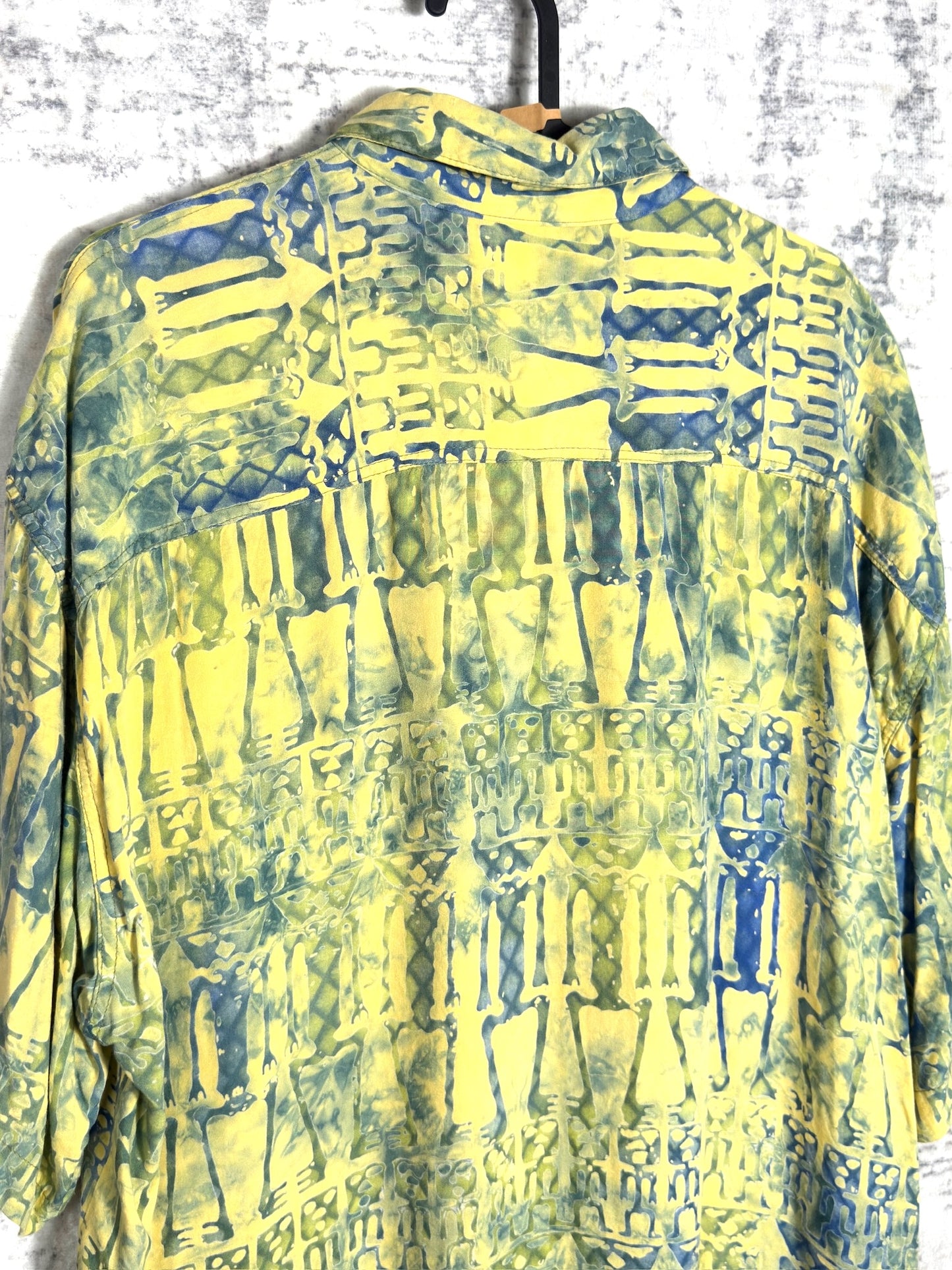 VINTAGE 90s MUTIARA ART BALI "TIE DIE" SHORT SLEEVES SHIRT SZ: L