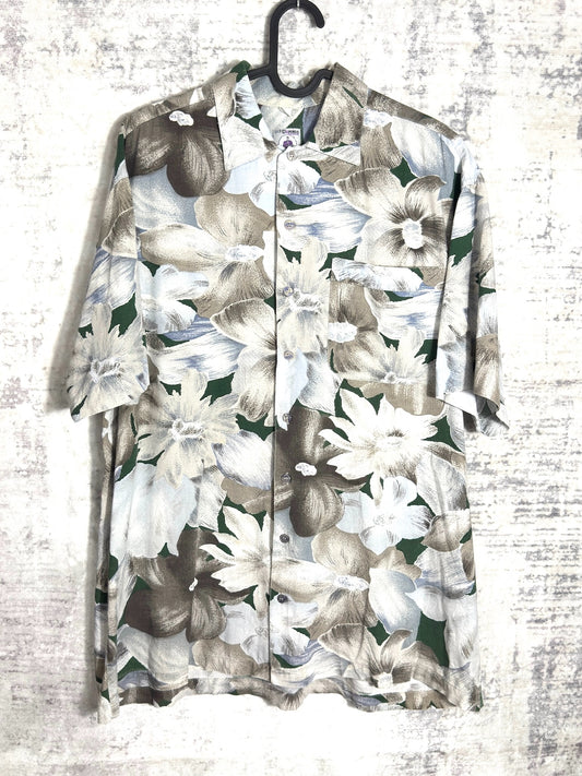 VINTAGE 90s CLUB D'AMINGO "FLORAL" SHORT SLEEVES SHIRT SZ: M