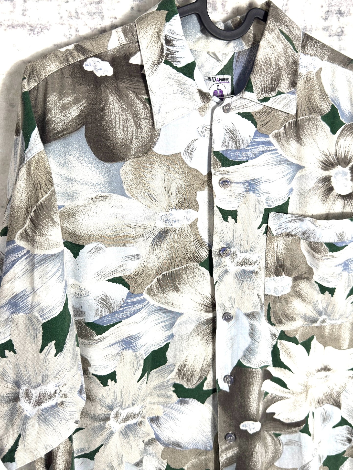 VINTAGE 90s CLUB D'AMINGO "FLORAL" SHORT SLEEVES SHIRT SZ: M