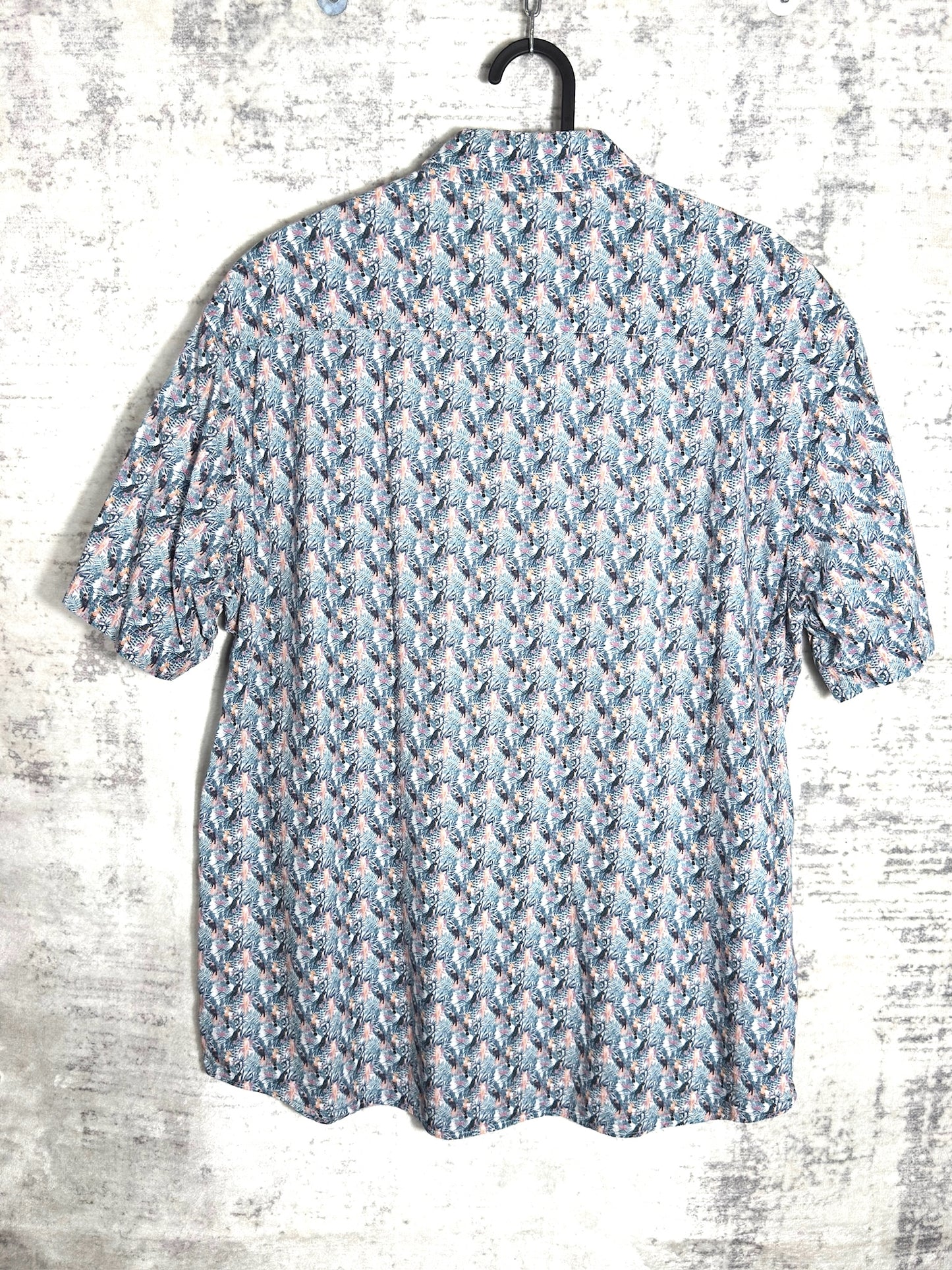 LEE COOPER "FLORAL & BIRDS" SHORT SLEEVES SHIRT SZ: L