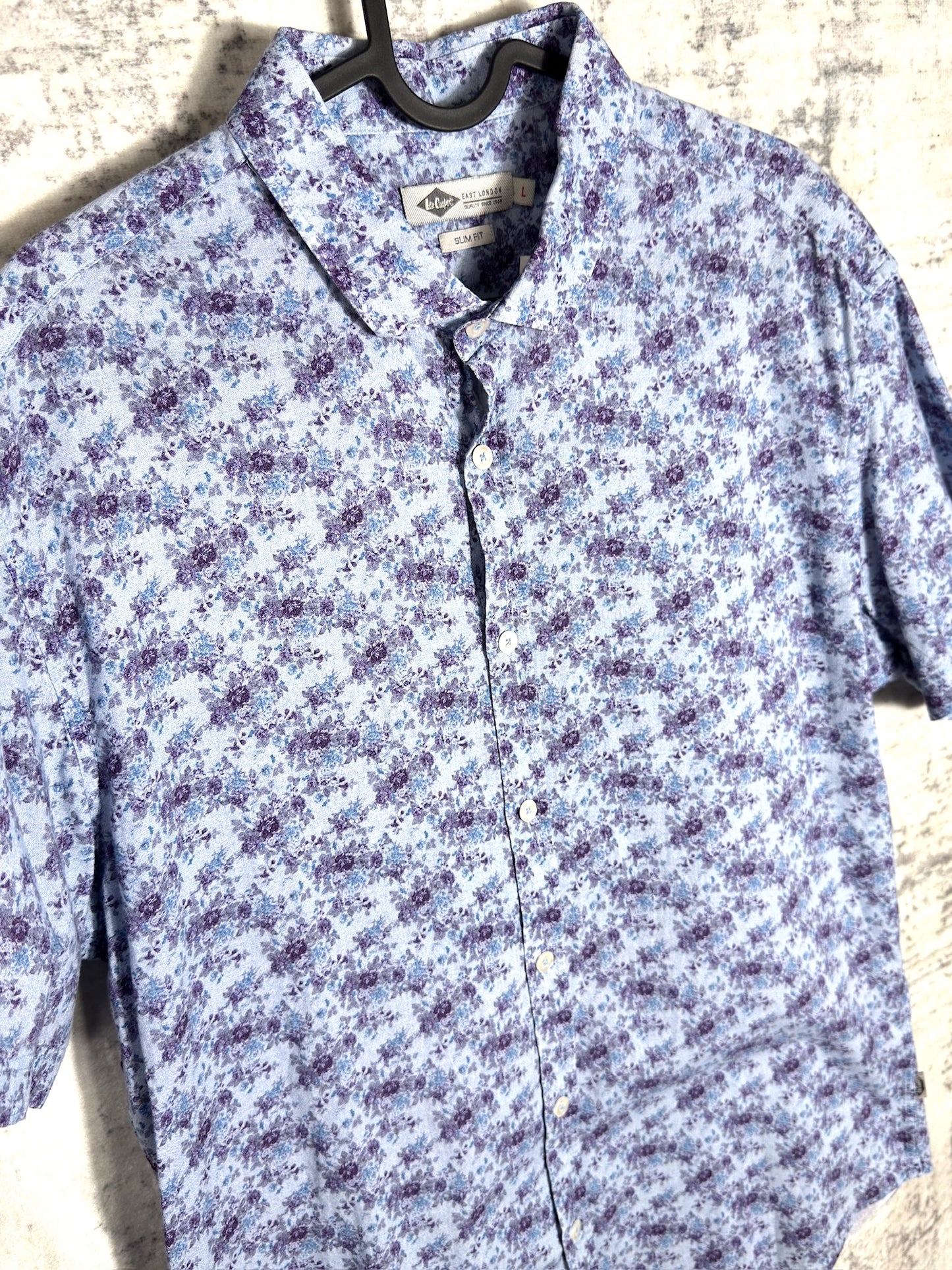 LEE COOPER "FLORAL" SHORT SLEEVES SHIRT SZ: L
