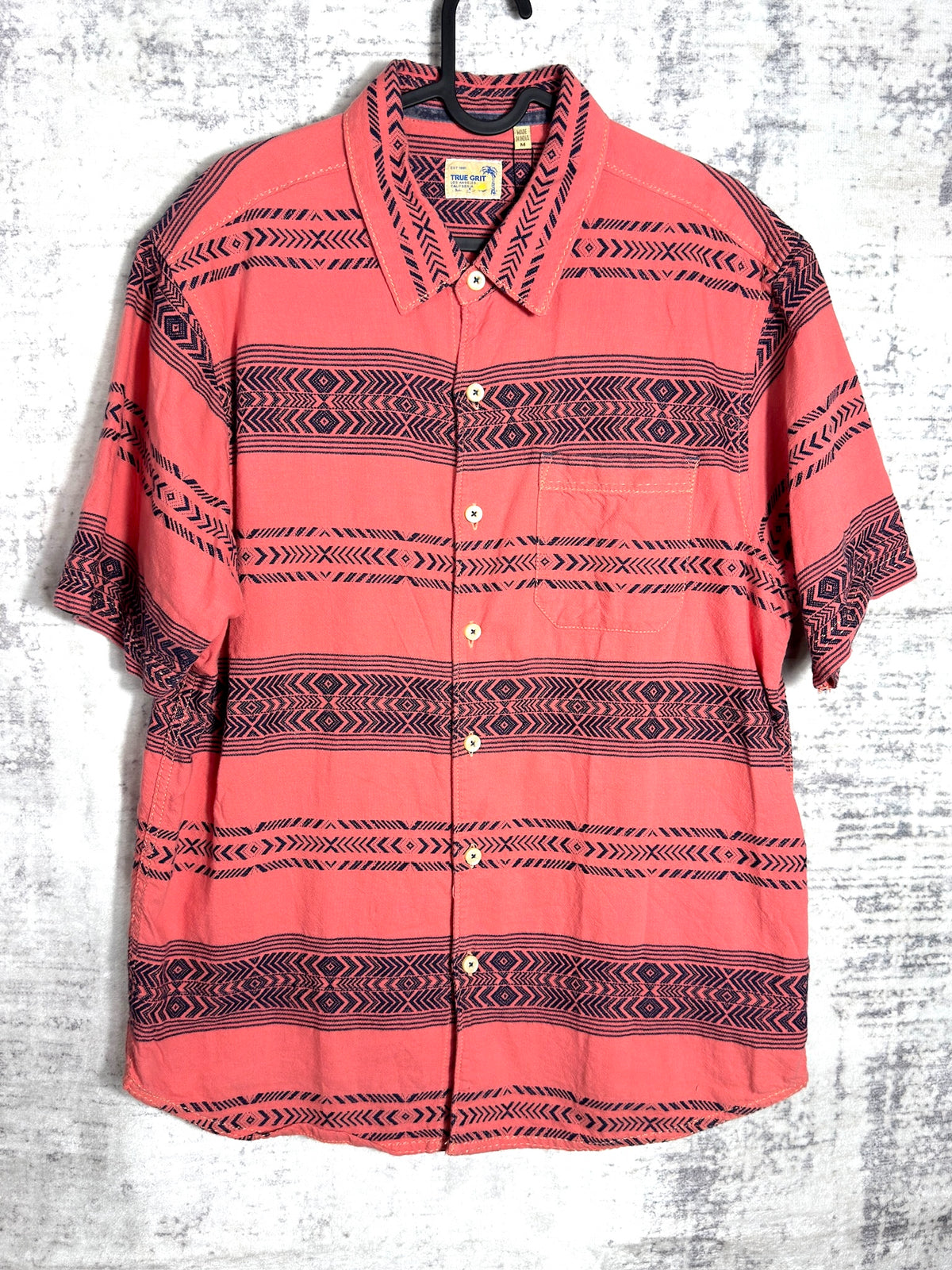Y2K TRUE GRIT "AZTEK" SHORT SLEEVES SHIRT SZ: M