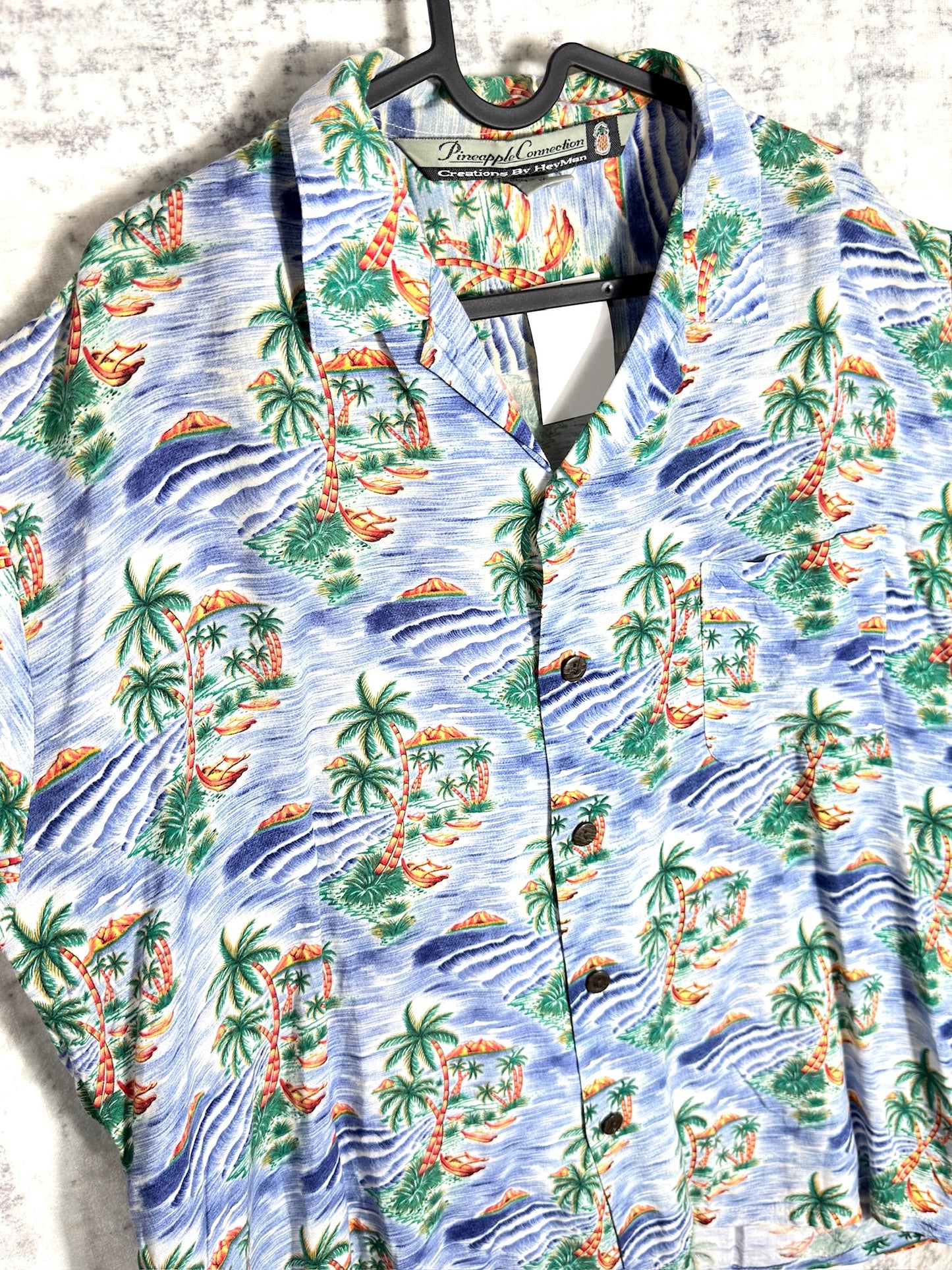 VINTAGE 90s PINEAPPLE CONNECTION  HAWAII SHORT SLEEVES SHIRT SZ: M