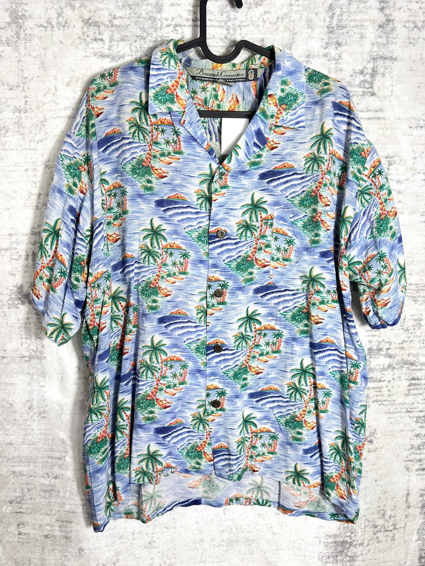 VINTAGE 90s PINEAPPLE CONNECTION  HAWAII SHORT SLEEVES SHIRT SZ: M