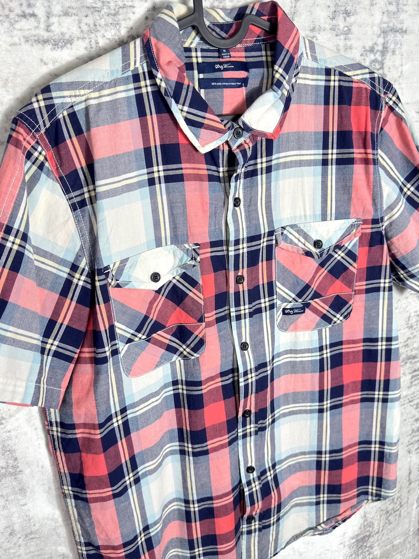 LRG WOVENS "CHECK" SHORT SLEEVES SHIRT SZ: M