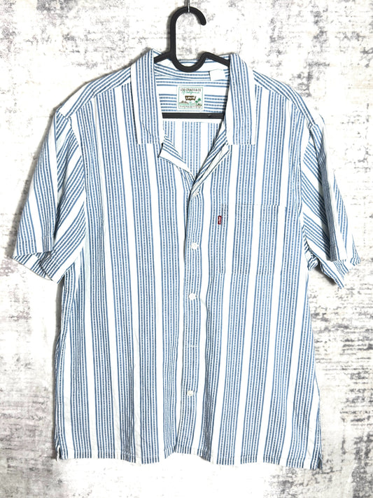 LEVI'S OF CALIFORNIA "STRIPED" SHORT SLEEVES SHIRT SZ: M