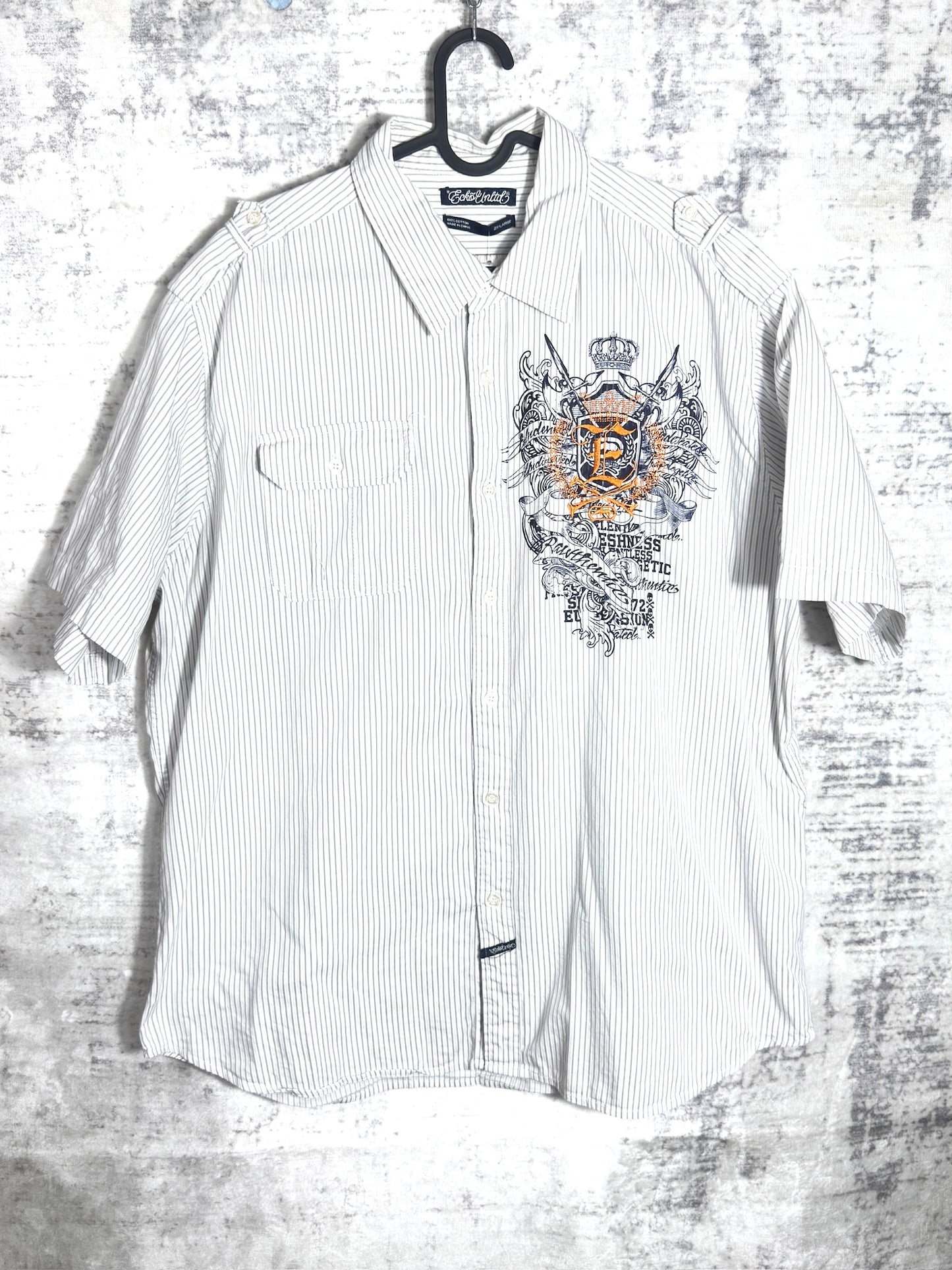 Y2K ECKO UNLTD "CHECK" SHORT SLEEVES SHIRT SZ: XXL