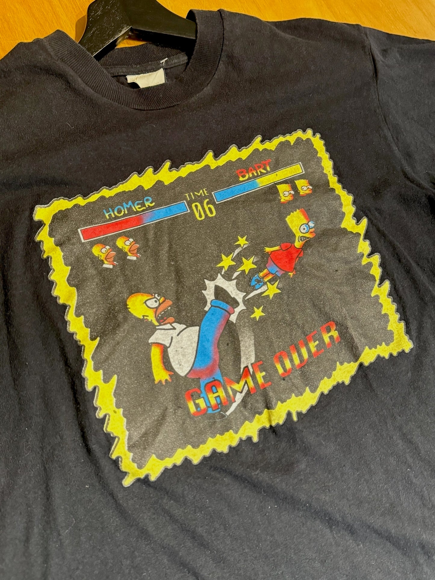 VINTAGE 90s THE SIMPSONS "HOMER VS BART FIGHT" T-SHIRT  SZ: M