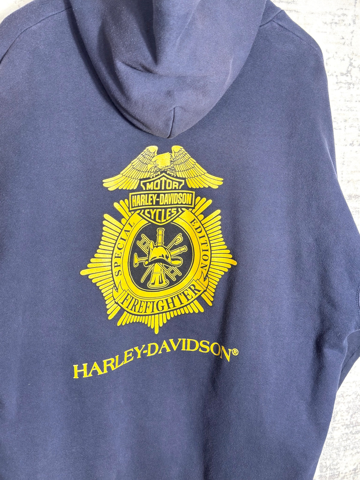 HARLEY DAVIDSON 2002 "SPECIAL EDITION FIREFIGHTER" HOODIE Sz: XXL