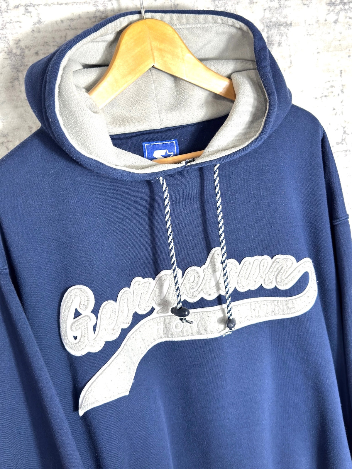 STARTER VINTAGE 90s GEORGETOWN HOYAS BULLDOG NCAA HOODIE Sz: L