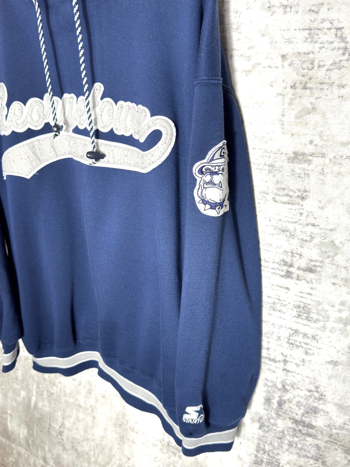 STARTER VINTAGE 90s GEORGETOWN HOYAS BULLDOG NCAA HOODIE Sz: L