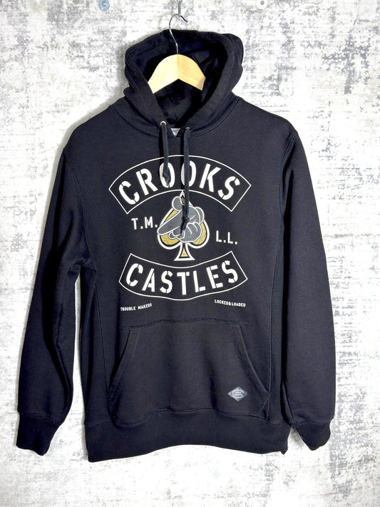 CROOKS & CASTLES “TROUBLE MAKERS / LOCKED & LOADED” HOODIE Sz: M
