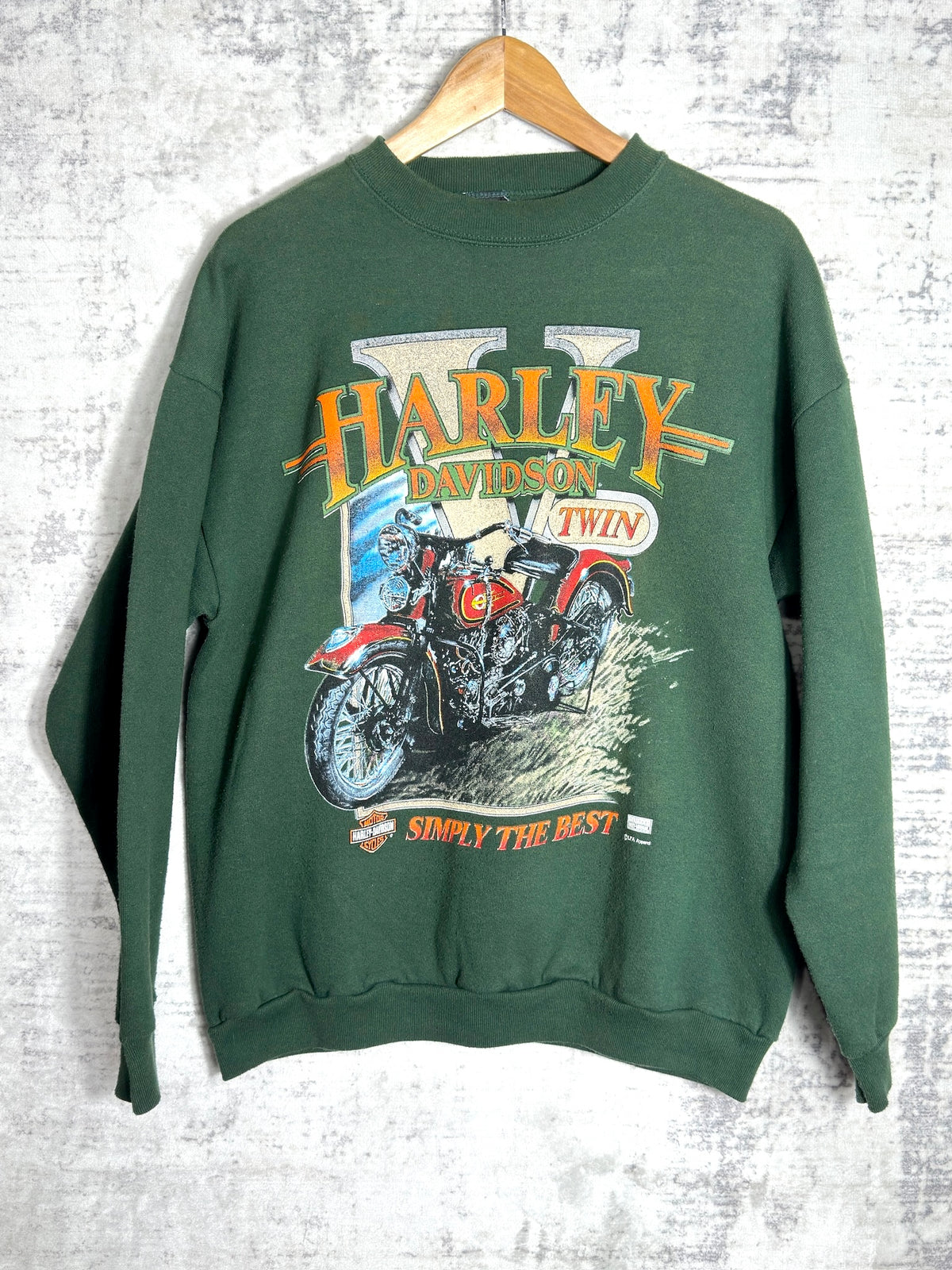 VINTAGE 90s HARLEY DAVIDSON "V-TWIN / SIMPLY THE BEST" SWEATSHIRT Sz: L