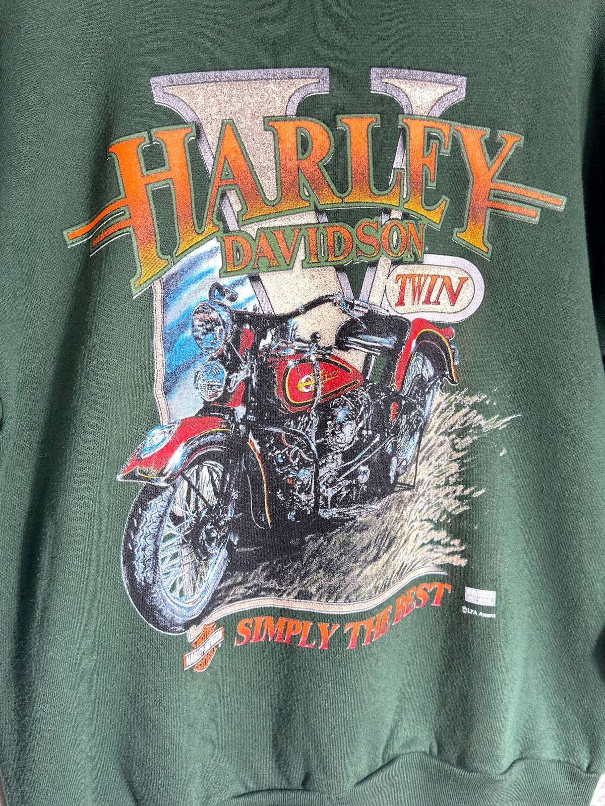 VINTAGE 90s HARLEY DAVIDSON "V-TWIN / SIMPLY THE BEST" SWEATSHIRT Sz: L