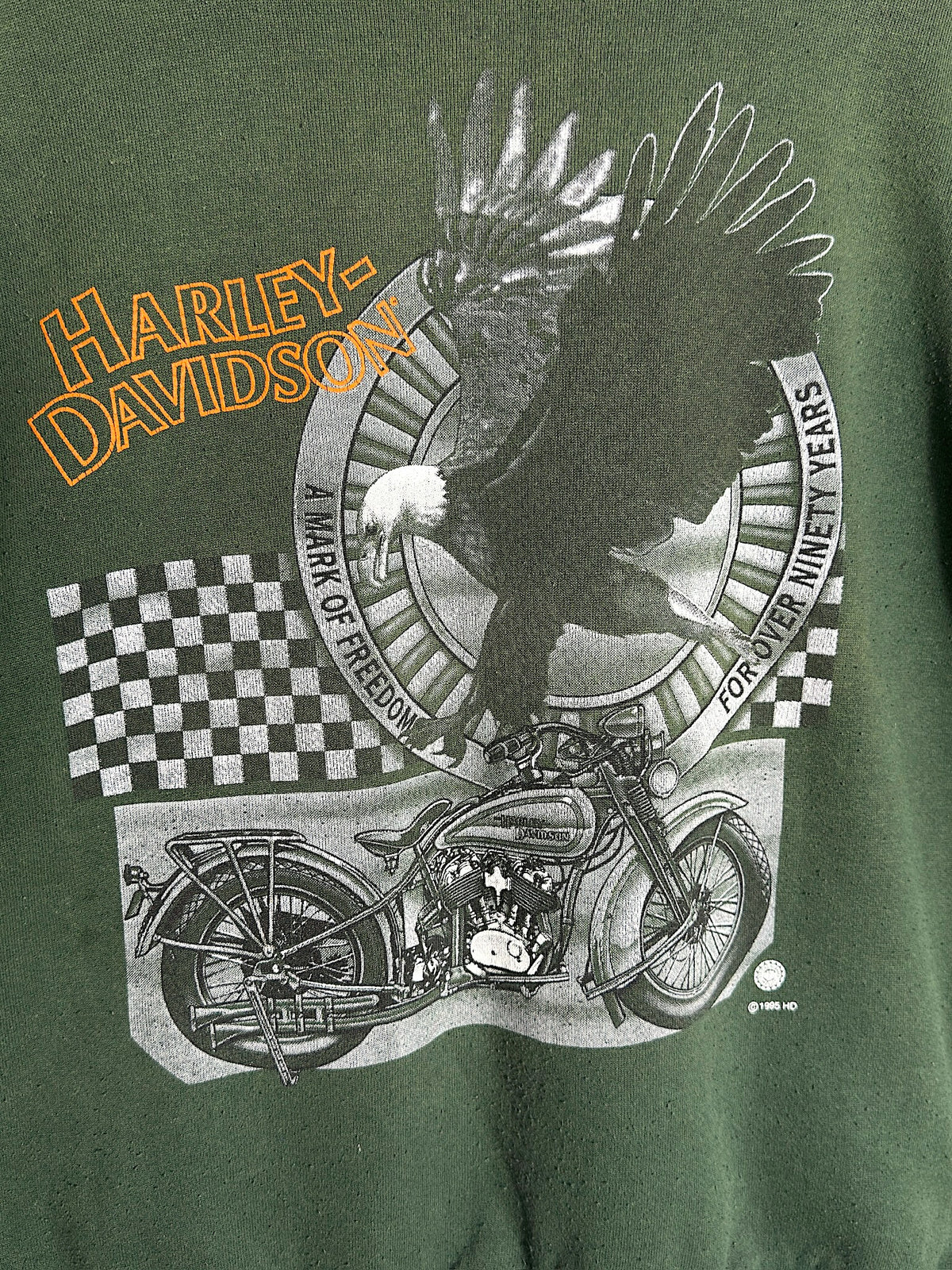VINTAGE 1995 HARLEY DAVIDSON "A MARK OF FREEDOM" SWEATSHIRT Sz: L
