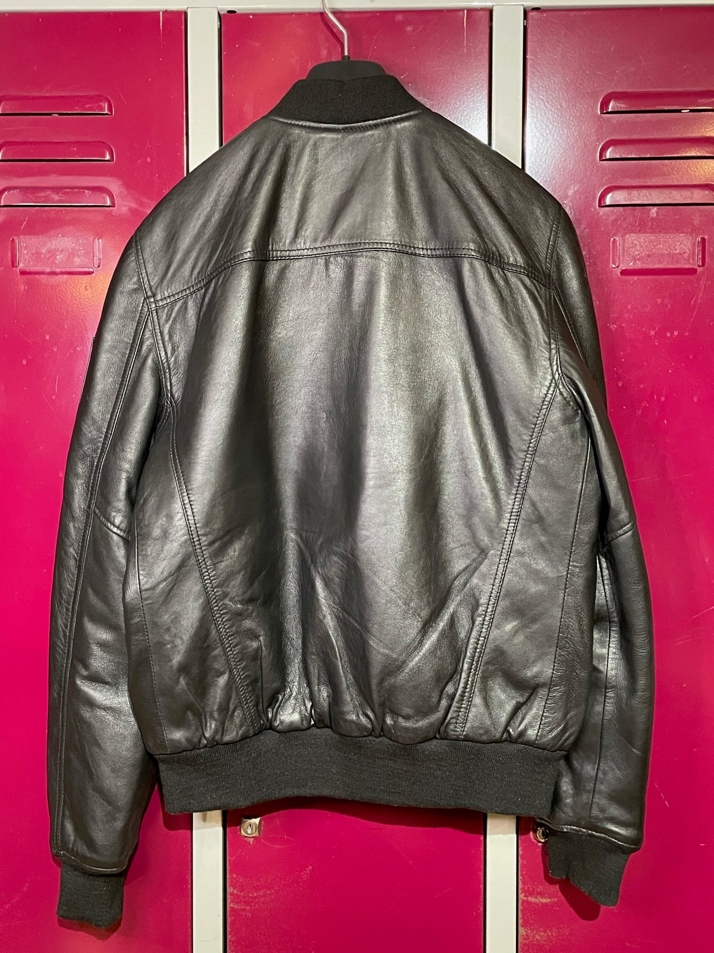 SCHOTT N.Y.C LEATHER BOMBER JACKET  SZ: S