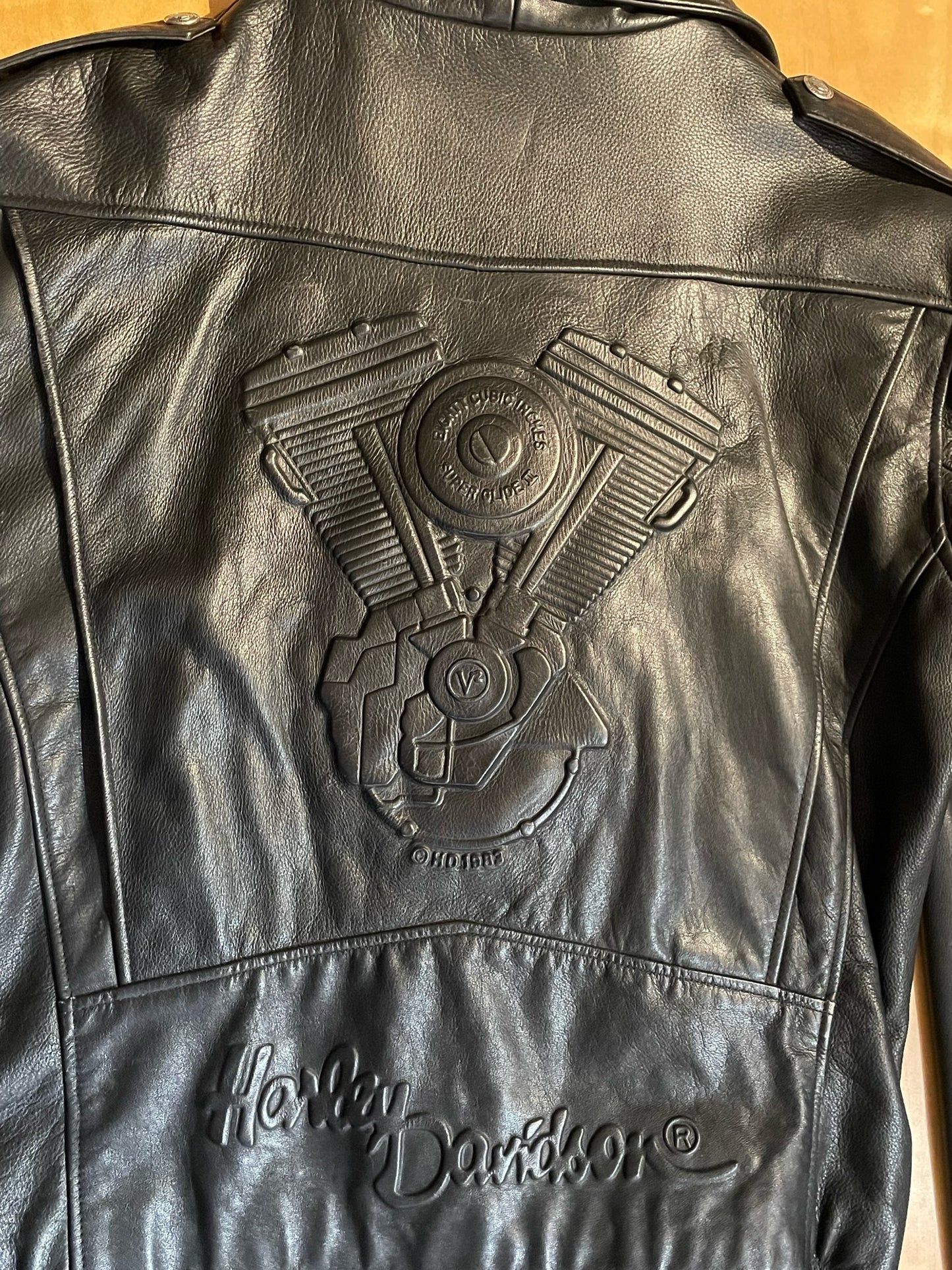 HARLEY DAVIDSON LOGO BACK "PERFECTO" BIKER JACKET SZ: L