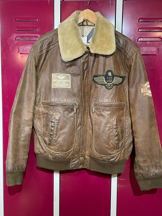 DAVID MOORE LEATHER SUEDE FLIGHT JACKET  SZ: 50=L