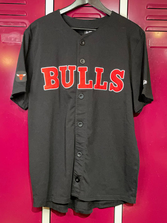 NEW ERA CHICAGO BULLS NBA BASEBALL JERSEY SZ: L