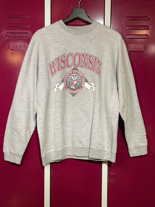 VINTAGE PRO PLAYER UNIVERSITY OF WISCONSIN BADGERS US FOOTBALL CREWNECK SWEATSHIRT  SZ: M