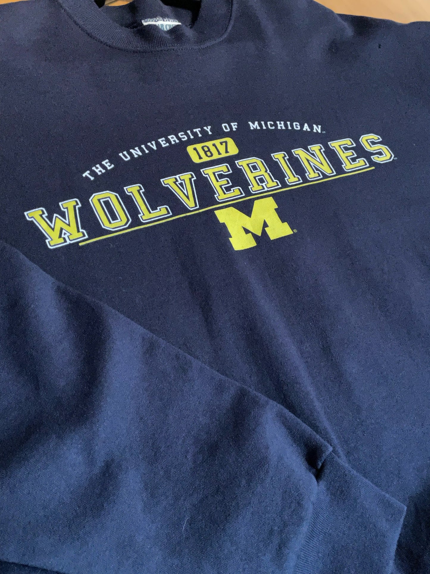 VINTAGE MICHIGAN WOLVERINES NCAA US FOOTBALL CREWNECK SWEATSHIRT  SZ: XL