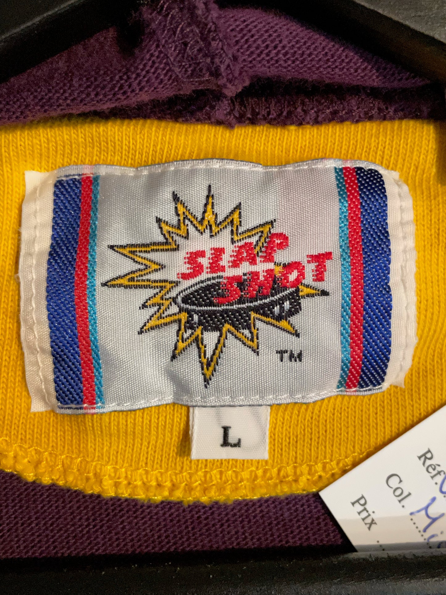 VINTAGE SLAP SHOT "DISNEY: THE MIGHTY DUCKS (MOVIE)" NHL HOCKEY HOODIE  SZ: L